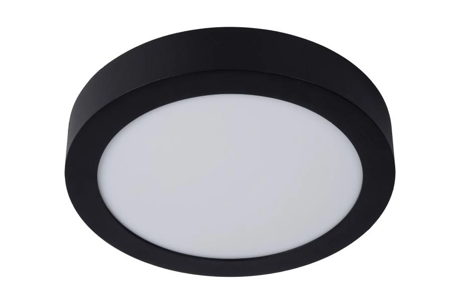Lucide BRICE-LED - Flush ceiling light Bathroom - Ø 24 cm - LED Dim. - 1x15W 3000K - IP44 - Black - off